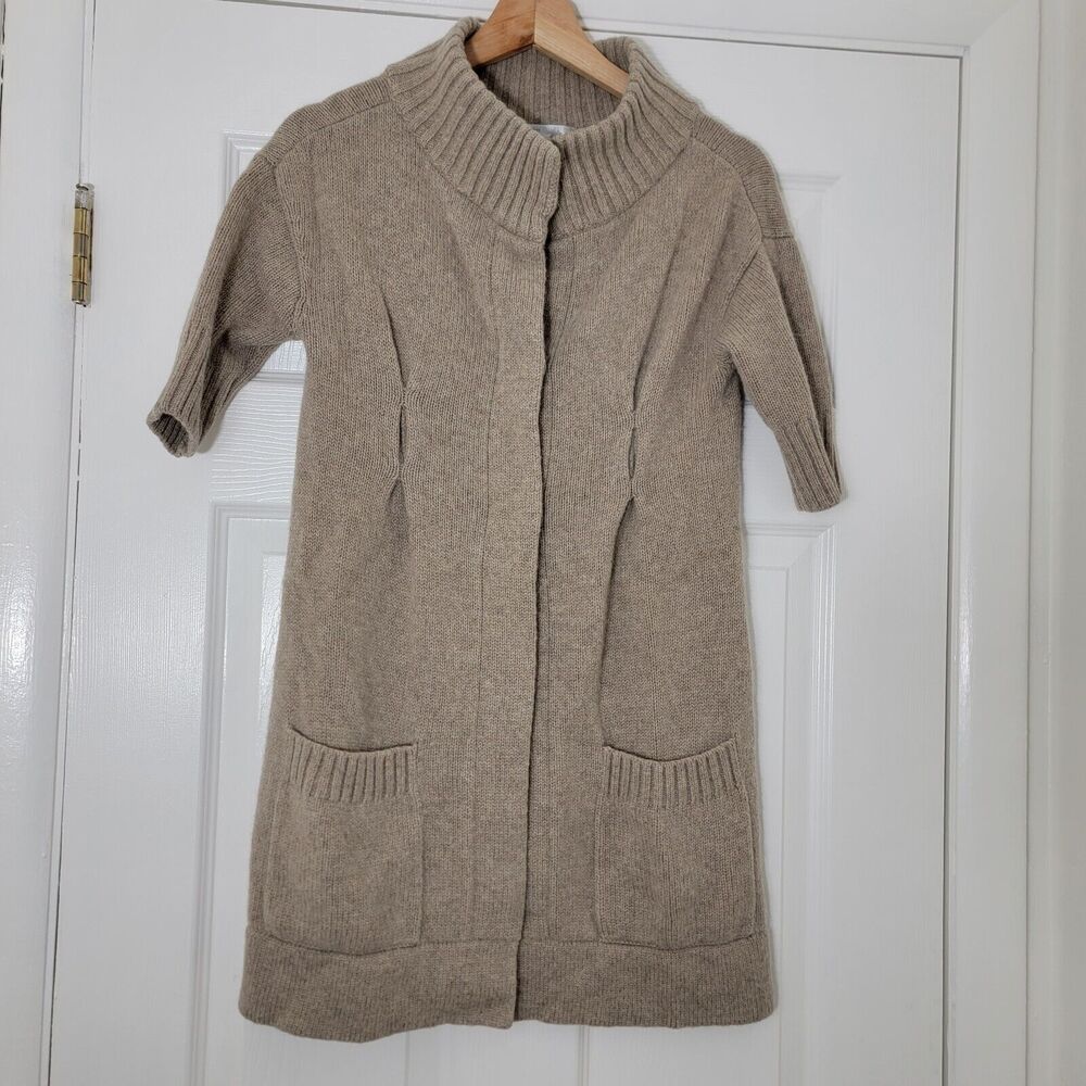 Vince Snap Up Cashmere Alpaca Wool Blend Long Sweater Women’s Size XS Pockets